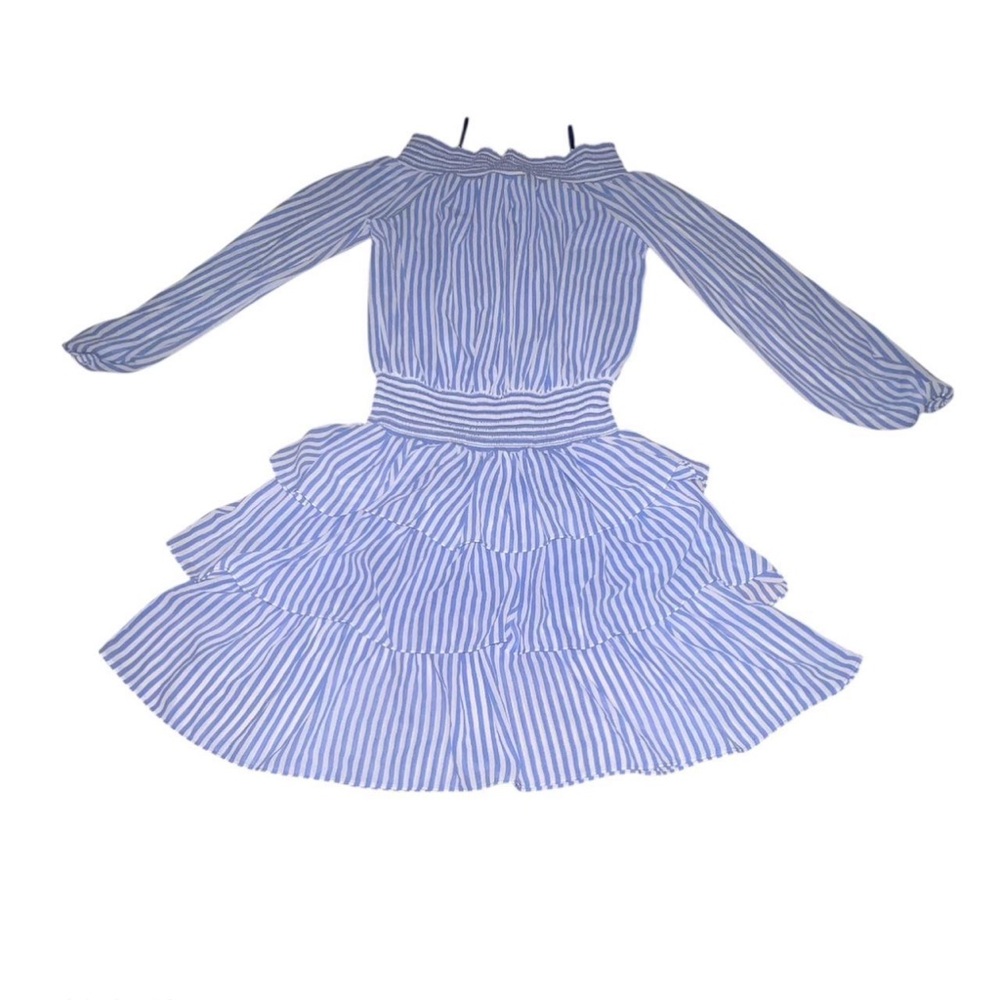 Michael Michael Kors Striped Off-the-Shoulder Tiered Mini Dress - XS